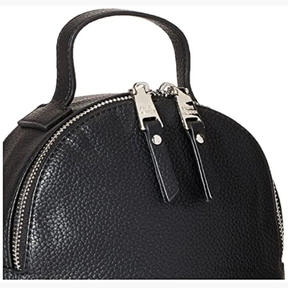 Mini Backpack Faux Leather Rectangular Baguette Style Two Compartments